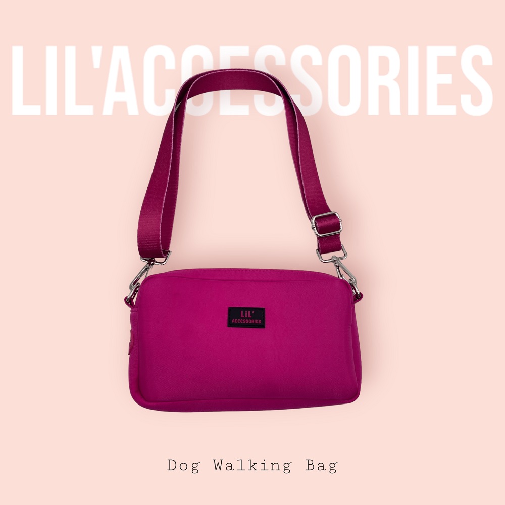 pink dog walking bags